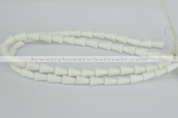 CAA21 15.5 inches 10*14mm bell white agate gemstone beads