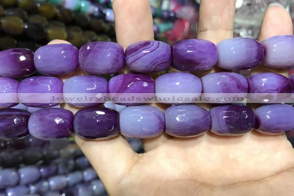 CAA2146 15.5 inches 13*18mm faceted drum agate beads wholesale