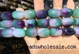 CAA2147 15.5 inches 13*18mm faceted drum agate beads wholesale