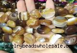 CAA2171 15.5 inches 15*20mm oval banded agate beads wholesale