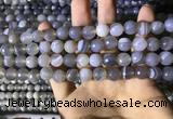 CAA2193 15.5 inches 10mm faceted round banded agate beads