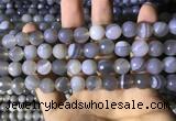 CAA2194 15.5 inches 12mm faceted round banded agate beads