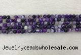 CAA2211 15.5 inches 4mm faceted round banded agate beads