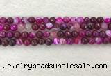 CAA2220 15.5 inches 8mm faceted round banded agate beads