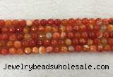 CAA2227 15.5 inches 8mm faceted round banded agate beads