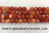 CAA2229 15.5 inches 12mm faceted round banded agate beads