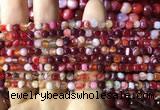 CAA2232 15.5 inches 4mm faceted round banded agate beads