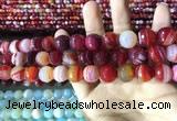 CAA2236 15.5 inches 12mm faceted round banded agate beads