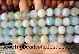 CAA2244 15.5 inches 14mm faceted round banded agate beads