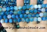 CAA2253 15.5 inches 12mm faceted round banded agate beads