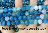 CAA2254 15.5 inches 14mm faceted round banded agate beads