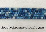 CAA2256 15.5 inches 4mm faceted round banded agate beads