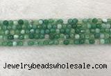 CAA2277 15.5 inches 4mm faceted round banded agate beads