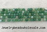 CAA2278 15.5 inches 6mm faceted round banded agate beads