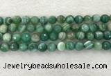 CAA2280 15.5 inches 10mm faceted round banded agate beads