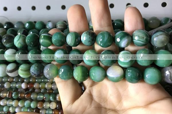 CAA2288 15.5 inches 10mm faceted round banded agate beads