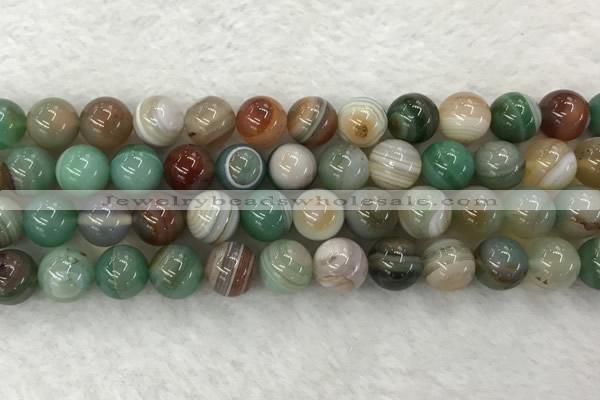 CAA2304 15.5 inches 12mm round banded agate gemstone beads