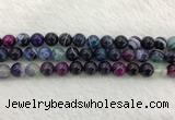 CAA2314 15.5 inches 10mm round banded agate gemstone beads