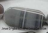 CAA239 15.5 inches 25*50mm rectangle grey line agate beads