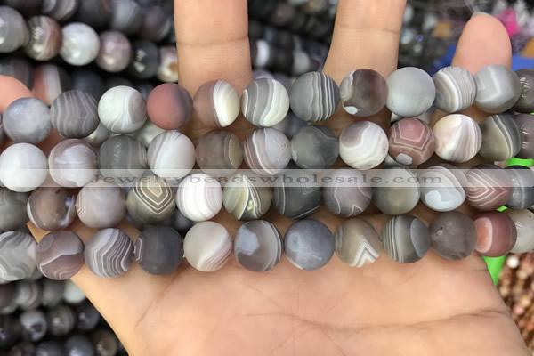 CAA2394 15.5 inches 10mm round matte Botswana agate beads wholesale