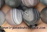 CAA2395 15.5 inches 12mm round matte Botswana agate beads wholesale