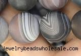 CAA2396 15.5 inches 14mm round matte Botswana agate beads wholesale