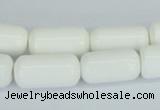 CAA24 15.5 inches 10*20mm cylinder white agate gemstone beads