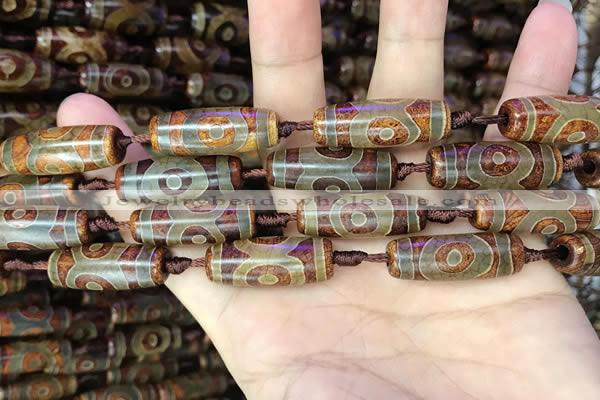 CAA2664 15.5 inches 10*28mm - 11*30mm rice tibetan agate dzi beads