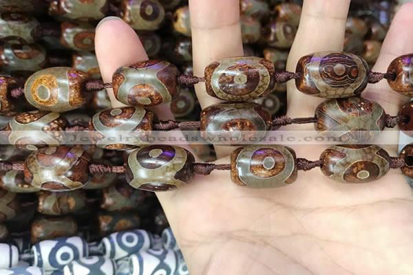 CAA2667 15.5 inches 14*21mm - 16*22mm drum tibetan agate dzi beads