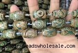 CAA2669 15.5 inches 13*22mm - 15*23mm drum tibetan agate dzi beads