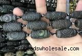 CAA2673 15.5 inches 12*30mm - 14*30mm rice tibetan agate dzi beads