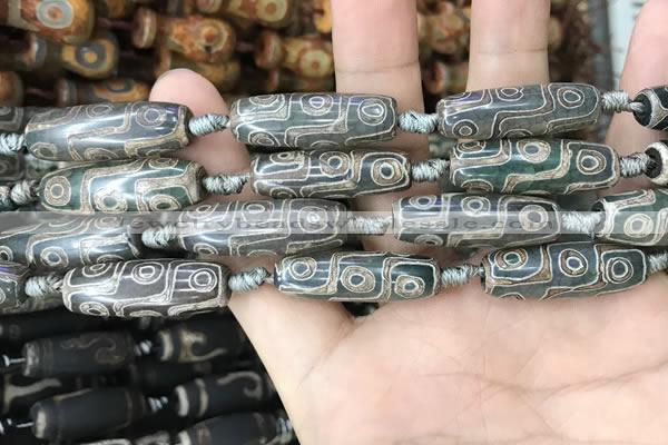 CAA2678 15.5 inches 9*29mm - 10*30mm rice tibetan agate dzi beads