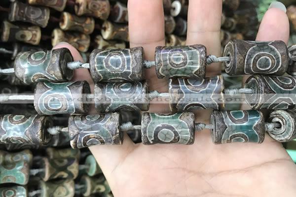 CAA2681 15.5 inches 12*18mm - 13*24mm bone tibetan agate dzi beads