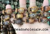 CAA2683 15.5 inches 13*18mm - 13*22mm vase-shaped tibetan agate dzi beads