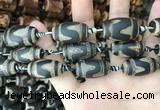 CAA2685 15.5 inches 13*25mm - 16*26mm drum tibetan agate dzi beads