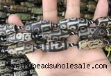 CAA2689 15.5 inches 12*30mm - 14*30mm rice tibetan agate dzi beads