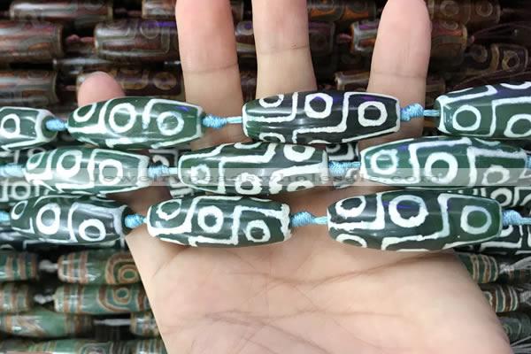 CAA2698 15.5 inches 14*38mm - 16*43mm rice tibetan agate dzi beads