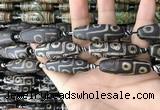 CAA2708 15.5 inches 14*38mm - 16*43mm rice tibetan agate dzi beads