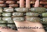 CAA2710 15.5 inches 14*38mm - 16*43mm rice tibetan agate dzi beads