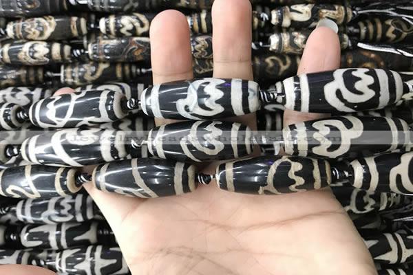 CAA2717 15.5 inches 14*38mm - 16*43mm rice tibetan agate dzi beads