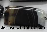 CAA274 15.5 inches 25*50mm rectangle black line agate beads