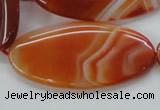 CAA296 15.5 inches 30*60mm oval red line agate gemstone beads