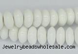 CAA30 15.5 inches 6*12mm rondelle white agate gemstone beads