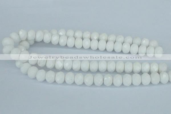 CAA31 15.5 inches 10*14mm rondelle white agate gemstone beads