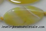 CAA325 15.5 inches 25*50mm faceted marquise yellow line agate beads