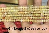 CAA3262 15 inches 4mm faceted round agate beads wholesale