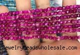 CAA3263 15 inches 4mm faceted round agate beads wholesale