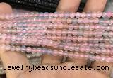 CAA3275 15 inches 4mm faceted round agate beads wholesale