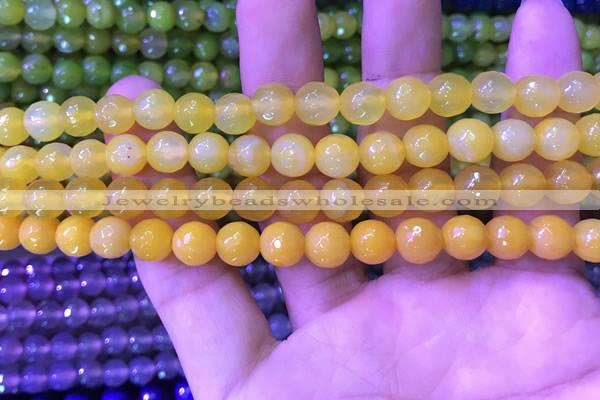 CAA3331 15 inches 8mm faceted round agate beads wholesale