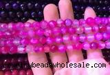 CAA3333 15 inches 8mm faceted round agate beads wholesale